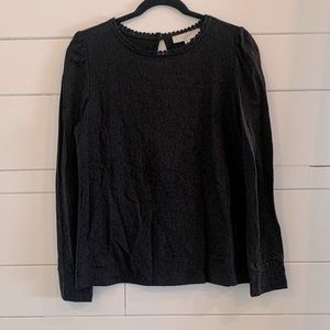 Loft Black Lace Blouse - M